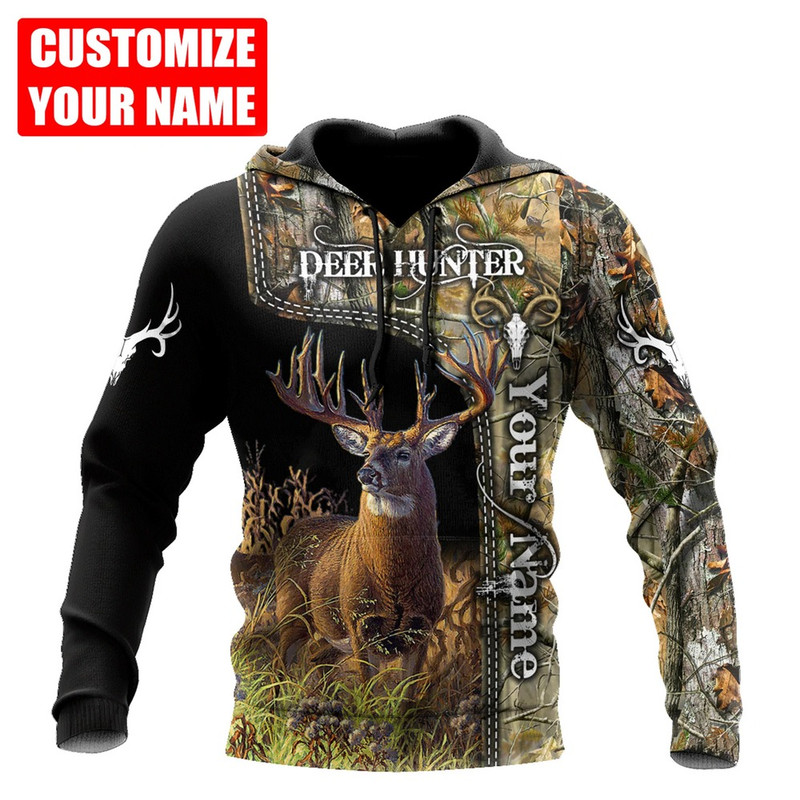 Deer Hunting Hoodie, All Over Print Hoodie Zip Hoodie Fleece Hoodie 3D, Vikings Tattoo Hoodie 3D KA1603
