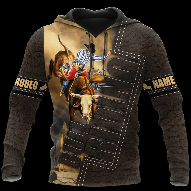 Custom Name Bull Riding Unisex Hoodi, All Over Print Hoodie Zip Hoodie Fleece Hoodie 3D, Vikings Tattoo Hoodie 3D KA1626