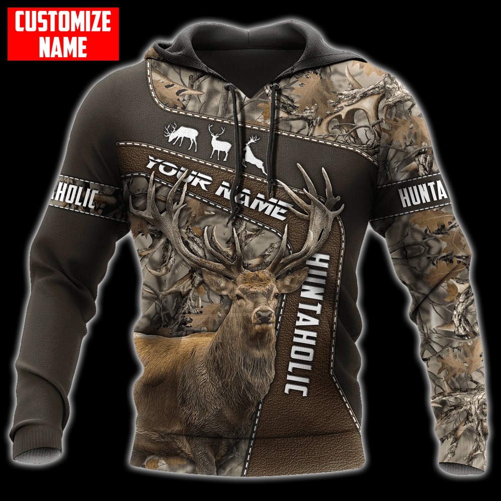 Custom Name Deer Hunting Hoodie, All Over Print Hoodie Zip Hoodie Fleece Hoodie 3D, Vikings Tattoo Hoodie 3D KA1628
