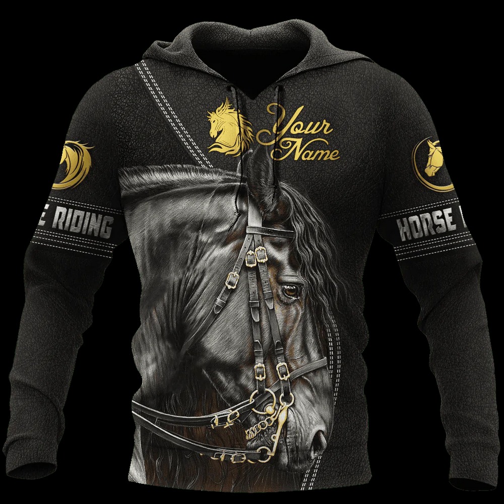 Custom Name Horse Hoodie, All Over Print Hoodie Zip Hoodie Fleece Hoodie 3D, Vikings Tattoo Hoodie 3D KA1638