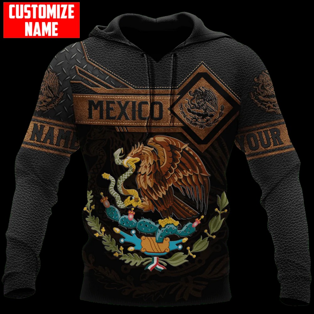 Custom Name Mexico Hoodie, All Over Print Hoodie Zip Hoodie Fleece Hoodie 3D, Vikings Tattoo Hoodie 3D KA1650