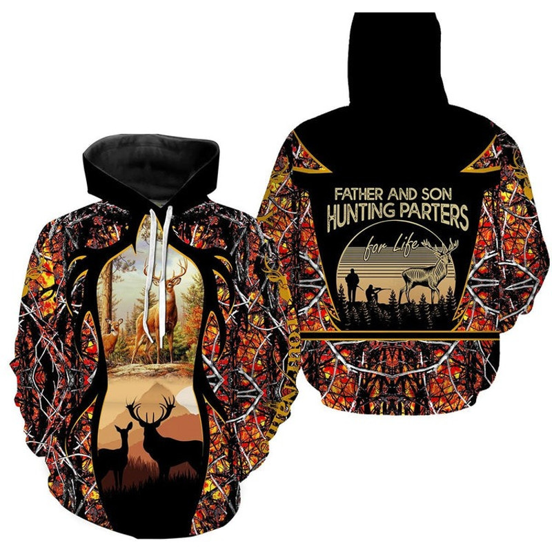 Father And Son Hunting Partners, All Over Print Hoodie Zip Hoodie Fleece Hoodie 3D, Vikings Tattoo Hoodie 3D KA1660