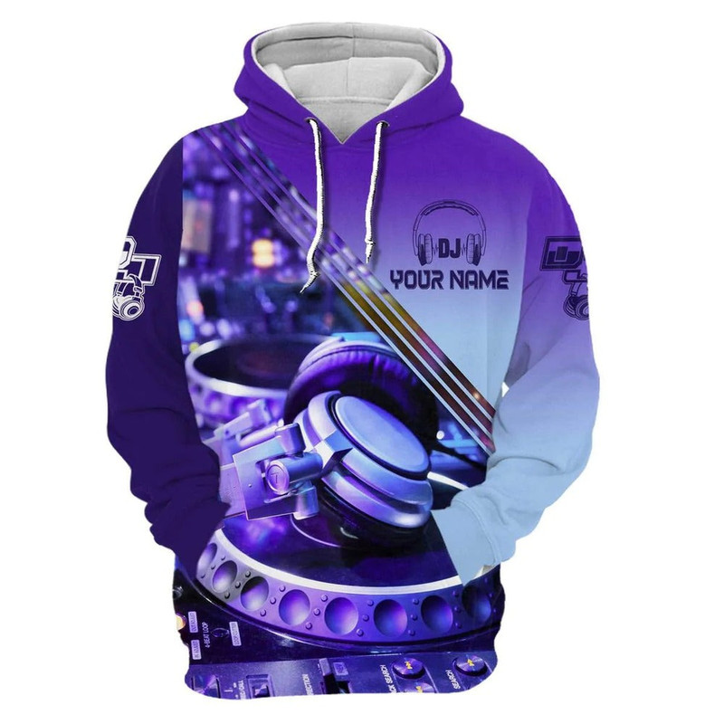 Zip Up DJ Design On Hoodie, All Over Print Hoodie Zip Hoodie Fleece Hoodie 3D, Vikings Tattoo Hoodie 3D KA1668