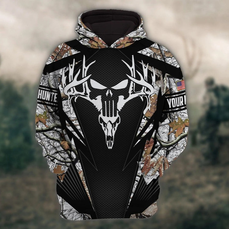 Pullover Deer Hunting Hoodie, All Over Print Hoodie Zip Hoodie Fleece Hoodie 3D, Vikings Tattoo Hoodie 3D KA1669