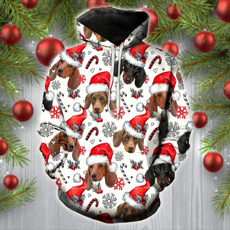 Dachshunds Christmas Hoodie Dog, All Over Print Hoodie Zip Hoodie Fleece Hoodie 3D, Vikings Tattoo Hoodie 3D KA1700