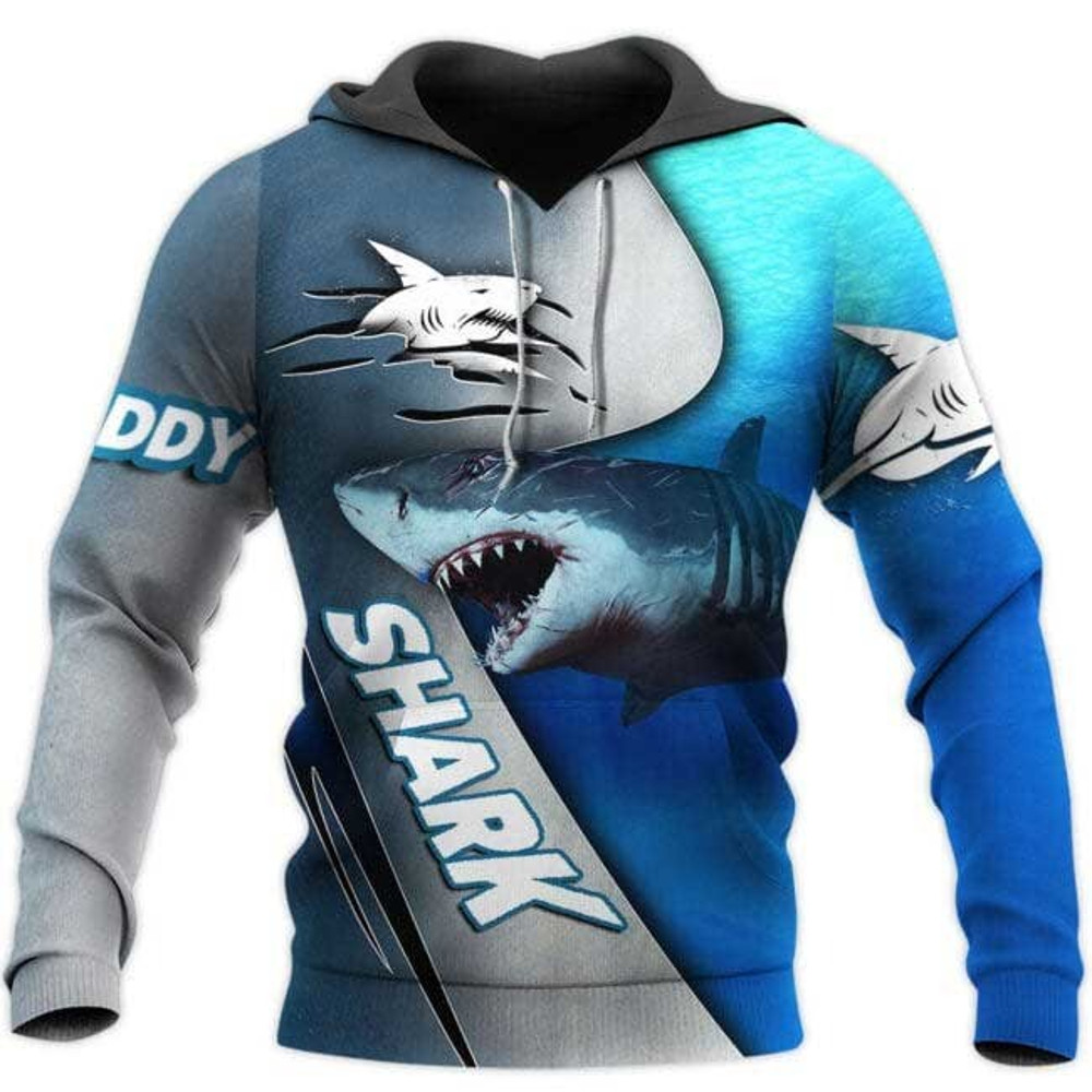 Shark Hoodie For Dad, All Over Print Hoodie Zip Hoodie Fleece Hoodie 3D, Vikings Tattoo Hoodie 3D KA1751