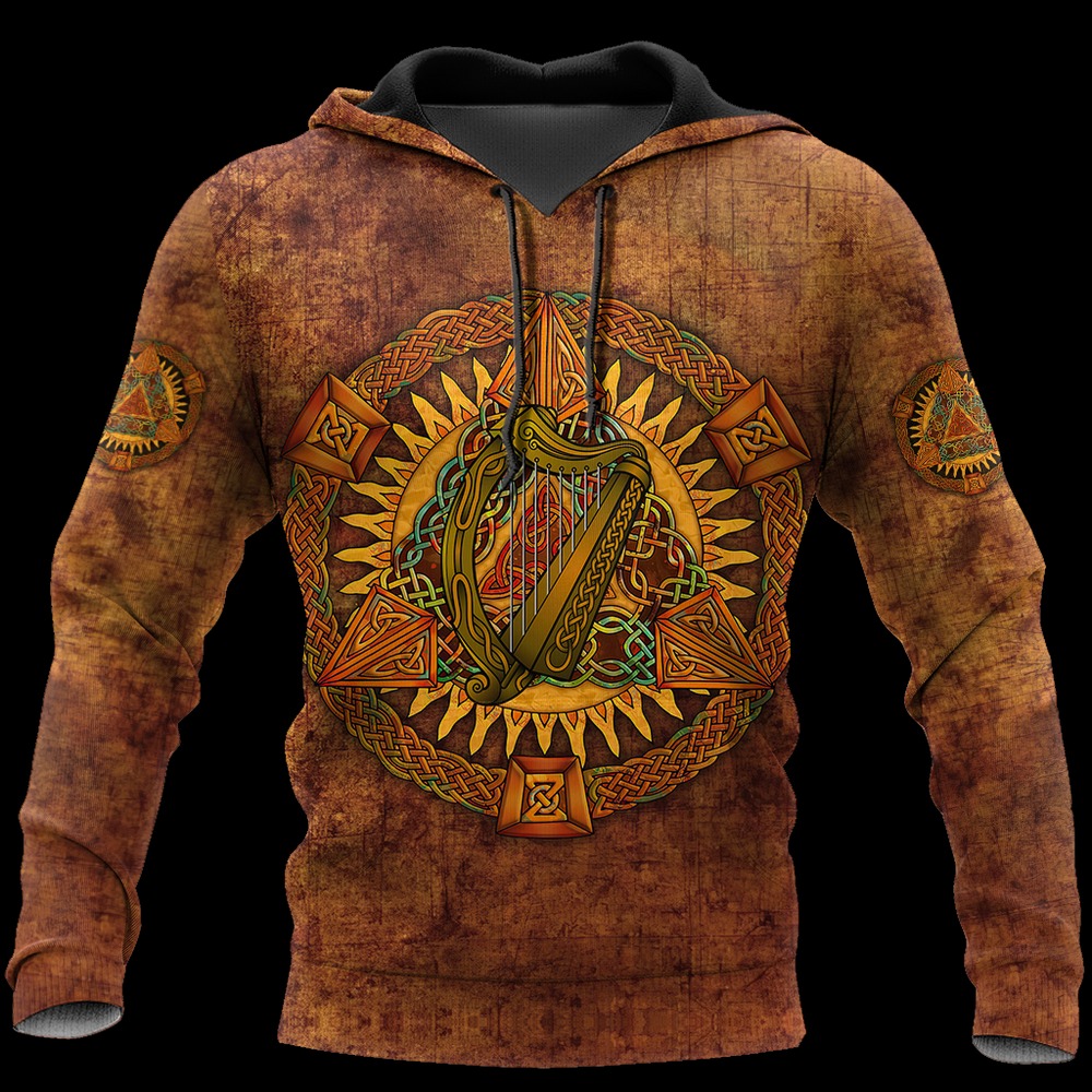 Dilypod Irish St. Patrick Day Hoodie, All Over Print Hoodie Zip Hoodie Fleece Hoodie 3D, Vikings Tattoo Hoodie 3D KA1772