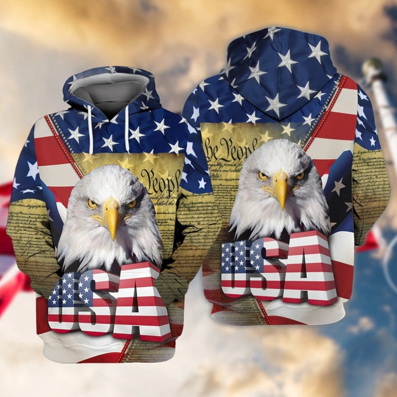 Eagle American Hawaiian, All Over Print Hoodie Zip Hoodie Fleece Hoodie 3D, Vikings Tattoo Hoodie 3D KA1787