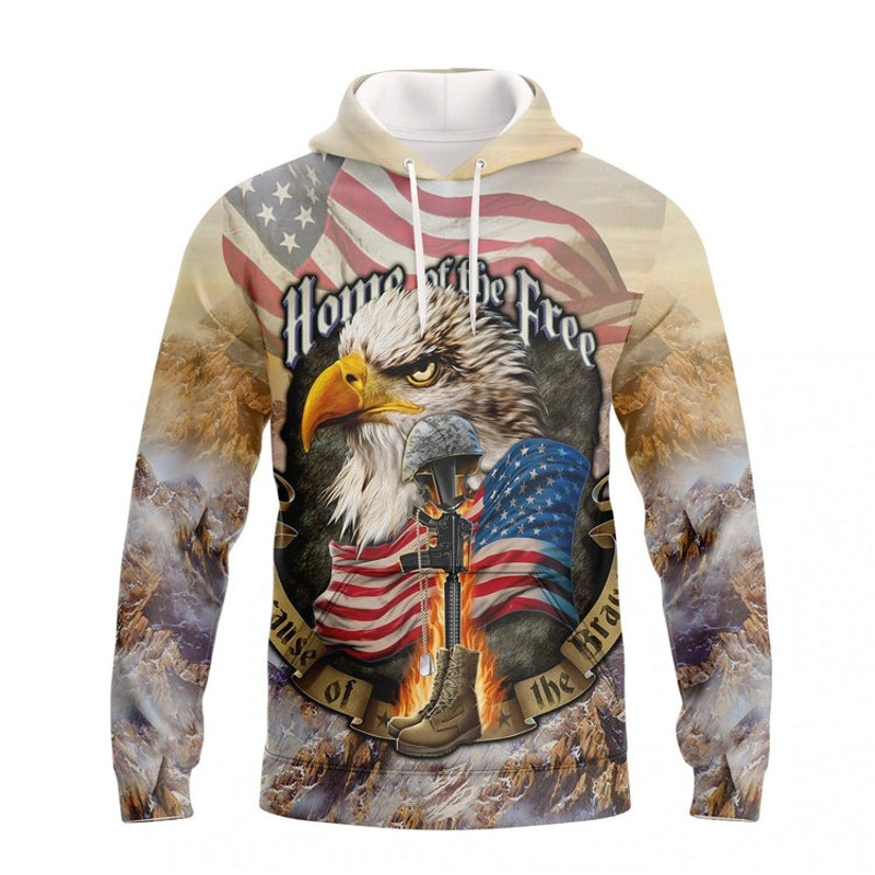 Eagle American Home Of The Free, All Over Print Hoodie Zip Hoodie Fleece Hoodie 3D, Vikings Tattoo Hoodie 3D KA1792
