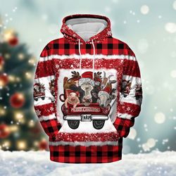 farm animals on red truck christmas , all over print hoodie zip hoodie fleece hoodie 3d, vikings tattoo hoodie 3d ka1810