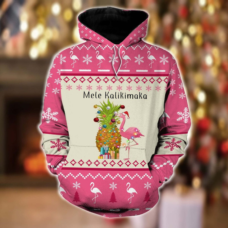 Flamingo Mele Kalikimaka Christmas, All Over Print Hoodie Zip Hoodie Fleece Hoodie 3D, Vikings Tattoo Hoodie 3d KA1830