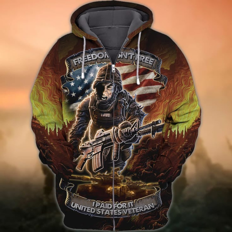 Freedom Isn'T Free United State, All Over Print Hoodie Zip Hoodie Fleece Hoodie 3D, Vikings Tattoo Hoodie 3d KA1835