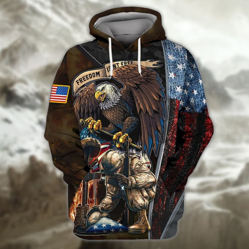 Freedom Isn'T Free United State, All Over Print Hoodie Zip Hoodie Fleece Hoodie 3D, Vikings Tattoo Hoodie 3d KA1836