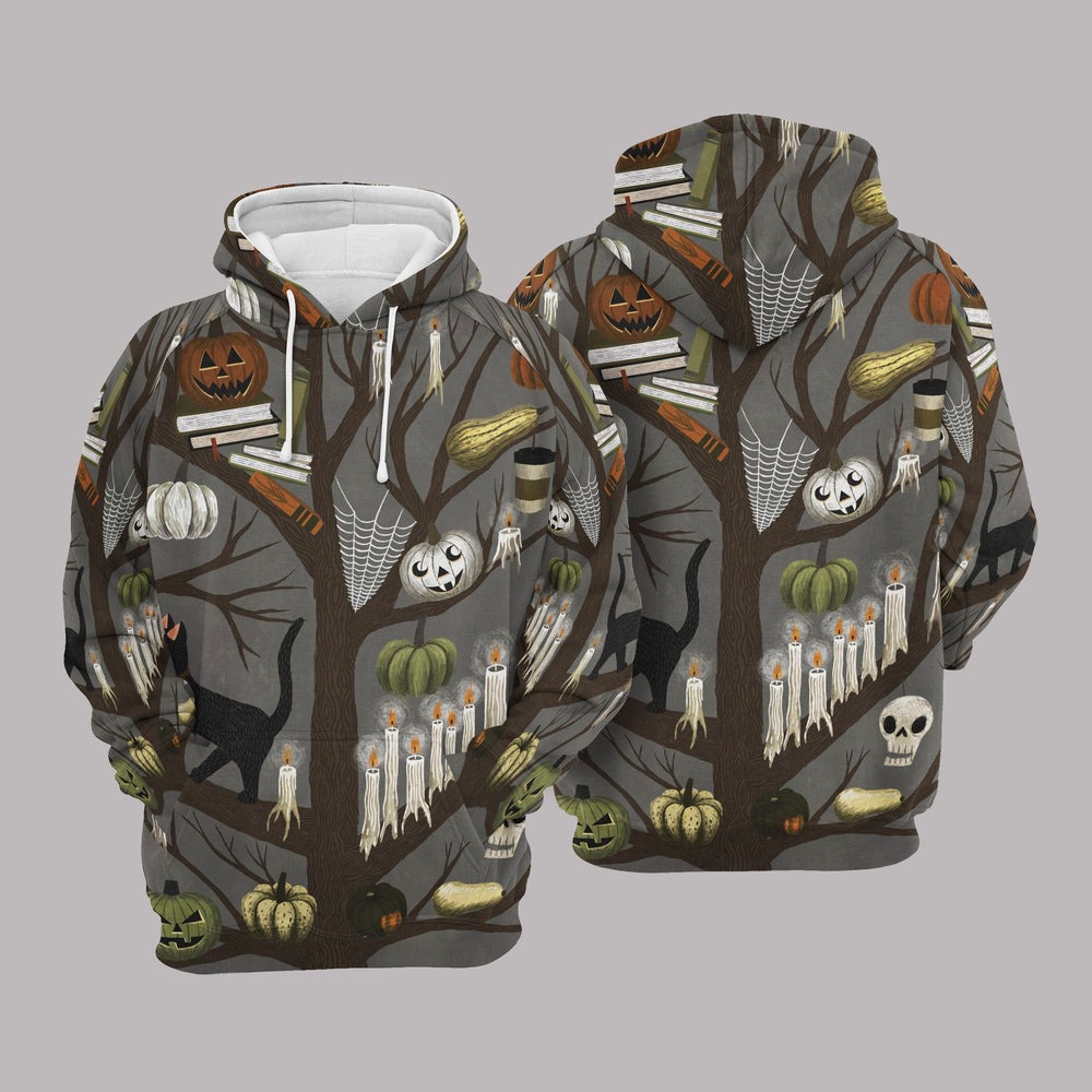 Funny 3D Pumpkin Tree Hoodies, All Over Print Hoodie Zip Hoodie Fleece Hoodie 3D, Vikings Tattoo Hoodie 3d KA1841