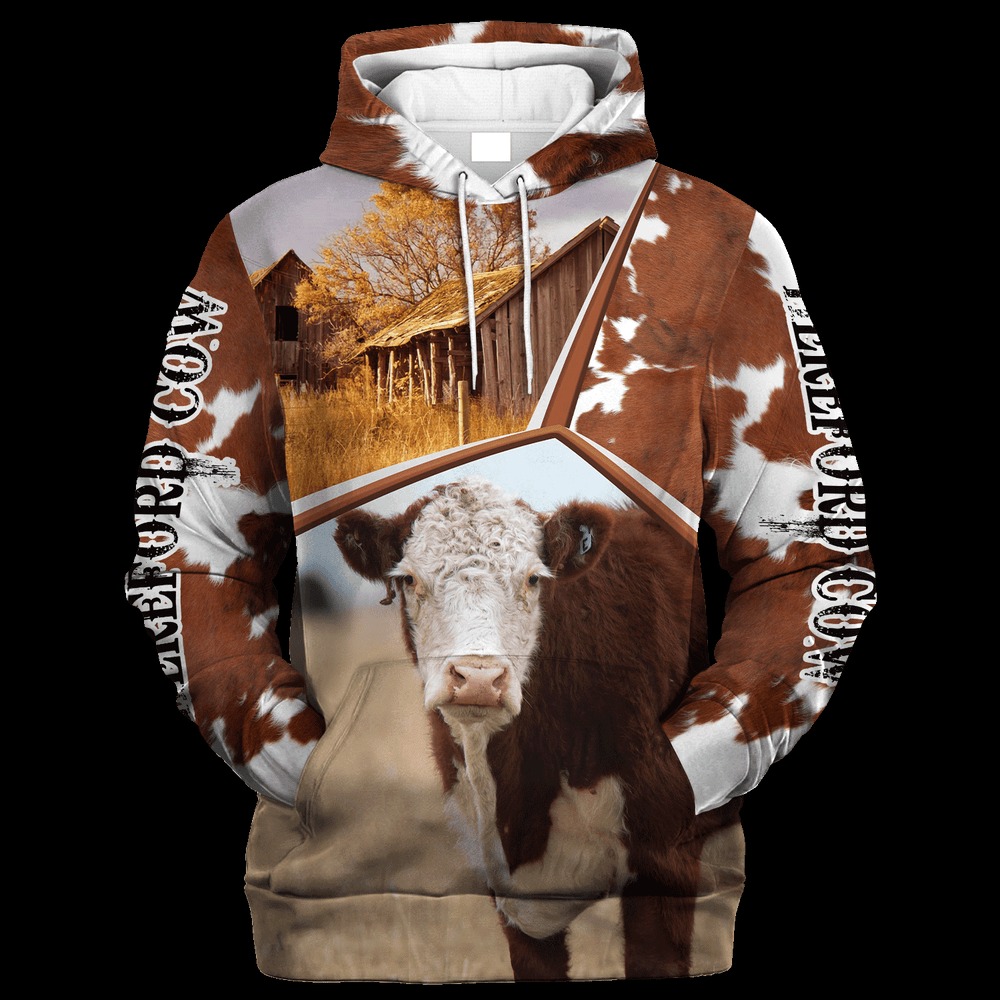 Funny Hereford Farm In The Fall Hood, All Over Print Hoodie Zip Hoodie Fleece Hoodie 3D, Vikings Tattoo Hoodie 3d KA1851