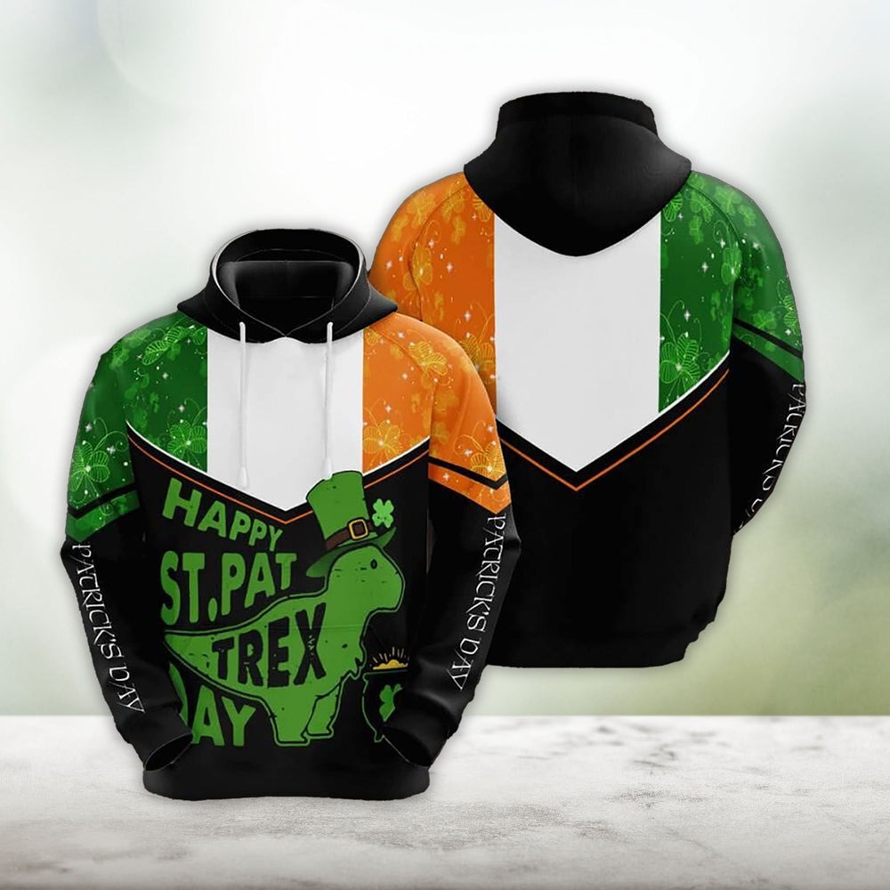 Funny Irish Happy St.Pattrex Day Ire, All Over Print Hoodie Zip Hoodie Fleece Hoodie 3D, Vikings Tattoo Hoodie 3d KA1854