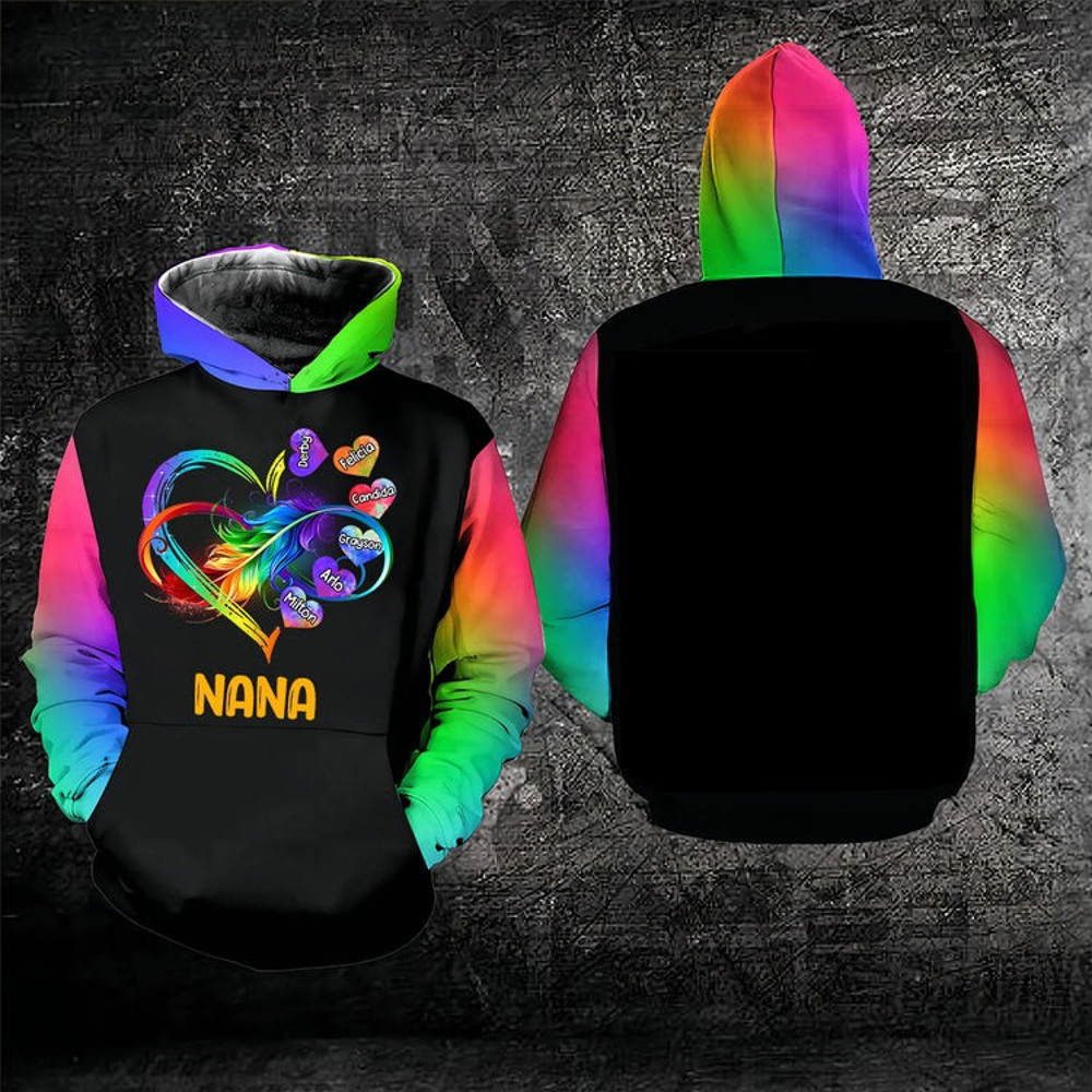 Love Rainbow Personalized Hoodie, All Over Print Hoodie Zip Hoodie Fleece Hoodie 3D, Vikings Tattoo Hoodie 3d KA1885