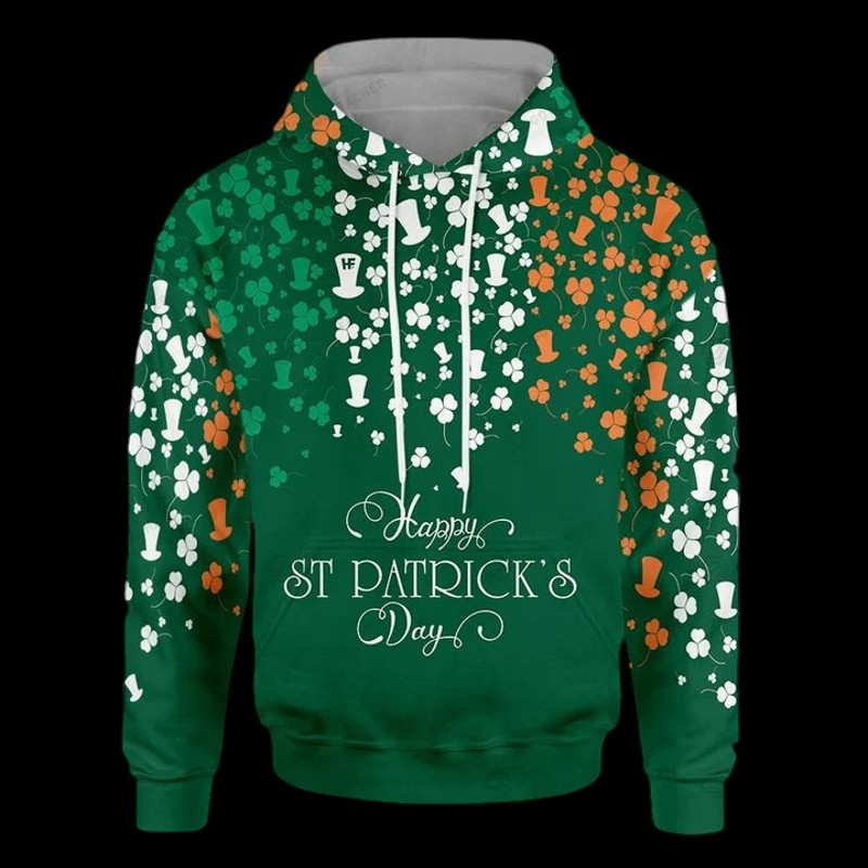 Happy St Patrick's Day, All Over Print Hoodie Zip Hoodie Fleece Hoodie 3D, Vikings Tattoo Hoodie 3d KA1916