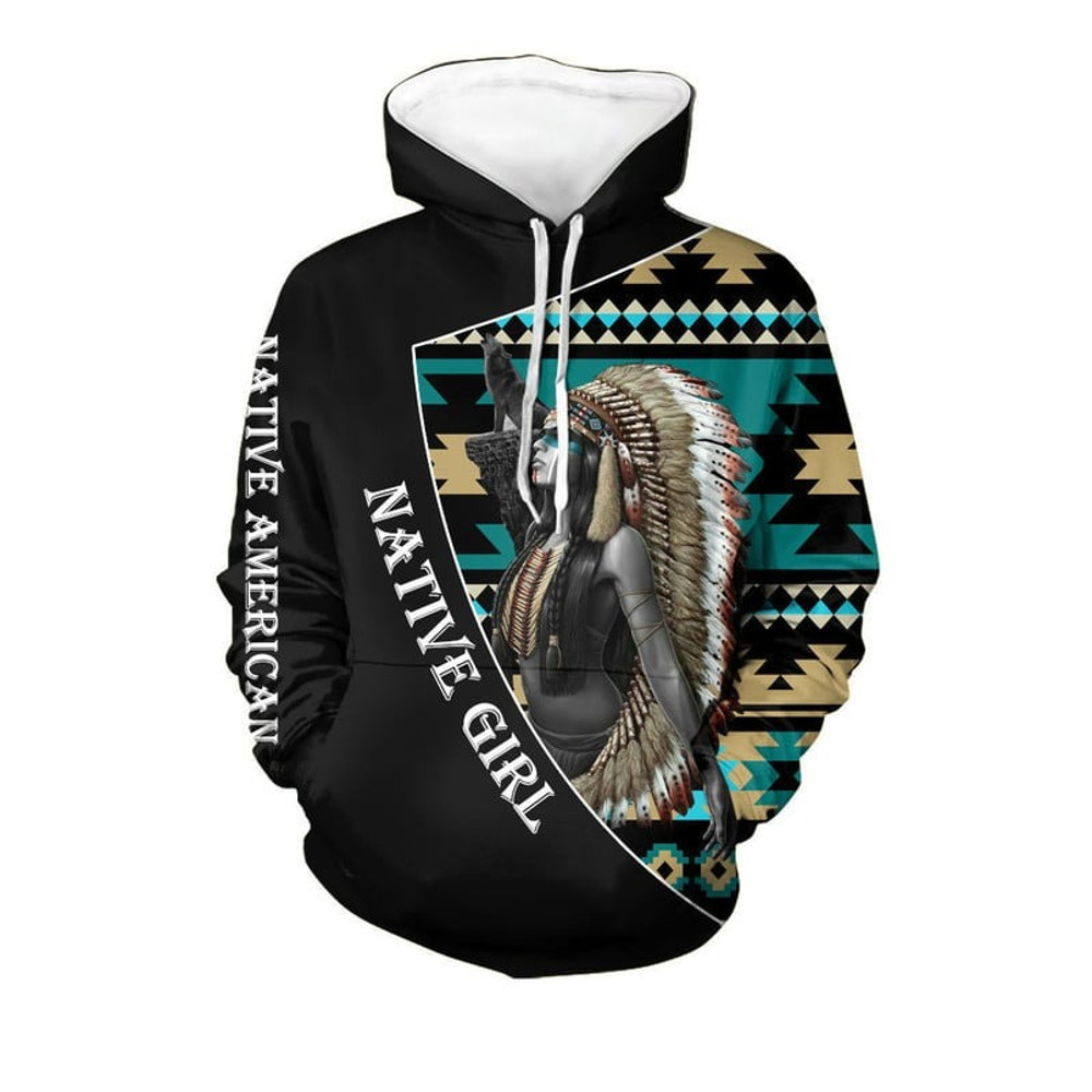 Feather Headdress Native American, All Over Print Hoodie Zip Hoodie Fleece Hoodie 3D, Vikings Tattoo Hoodie 3d KA1952