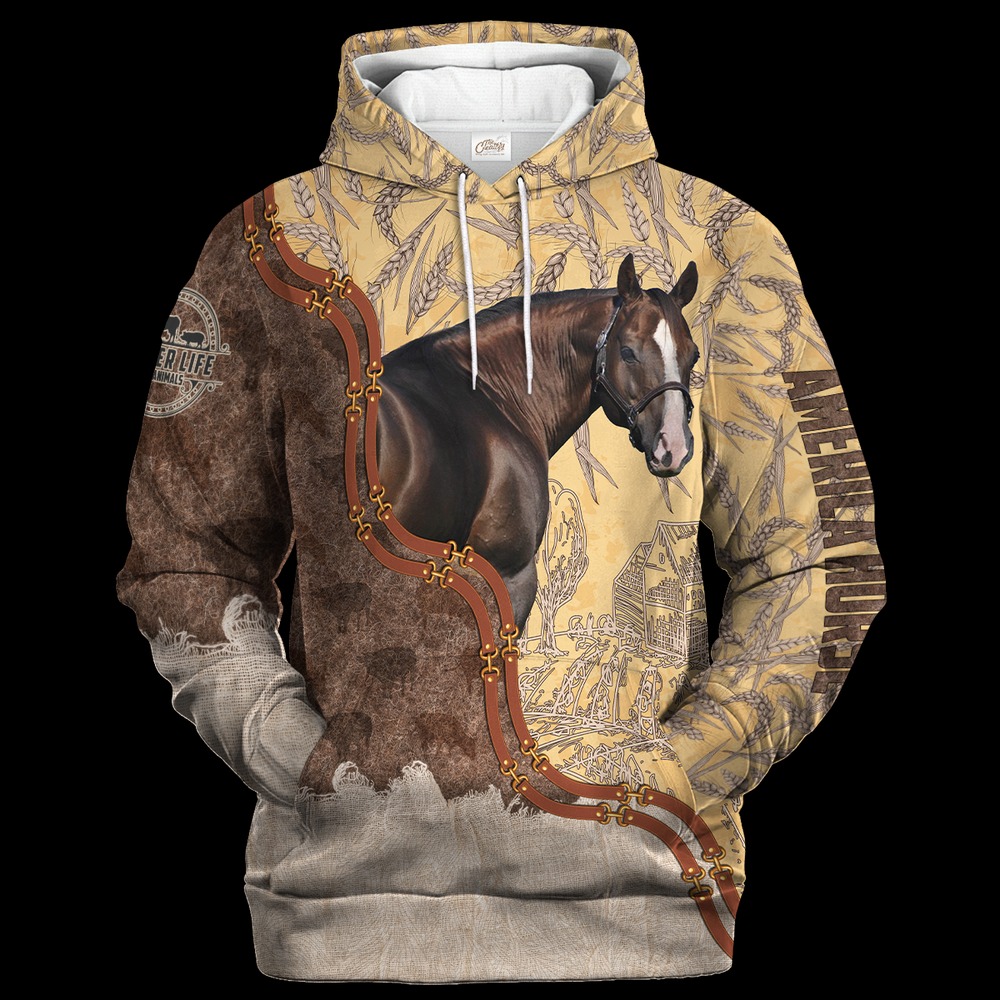 Horse Lovers In Barley Pattern Hoodi, All Over Print Hoodie Zip Hoodie Fleece Hoodie 3D, Vikings Tattoo Hoodie 3d KA2051