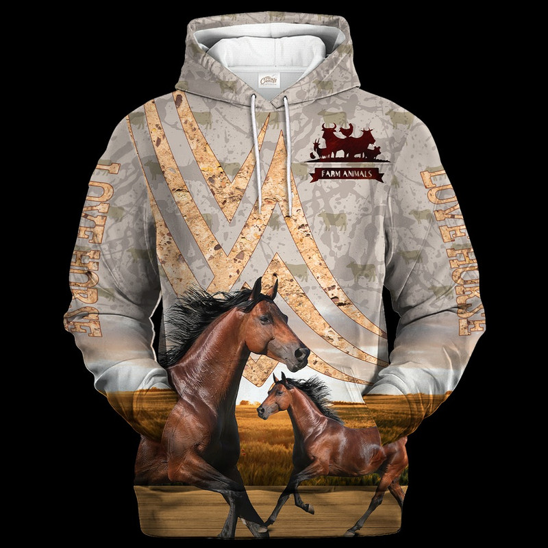Horse On A Stone Background Hoodie, All Over Print Hoodie Zip Hoodie Fleece Hoodie 3D, Vikings Tattoo Hoodie 3d KA2052