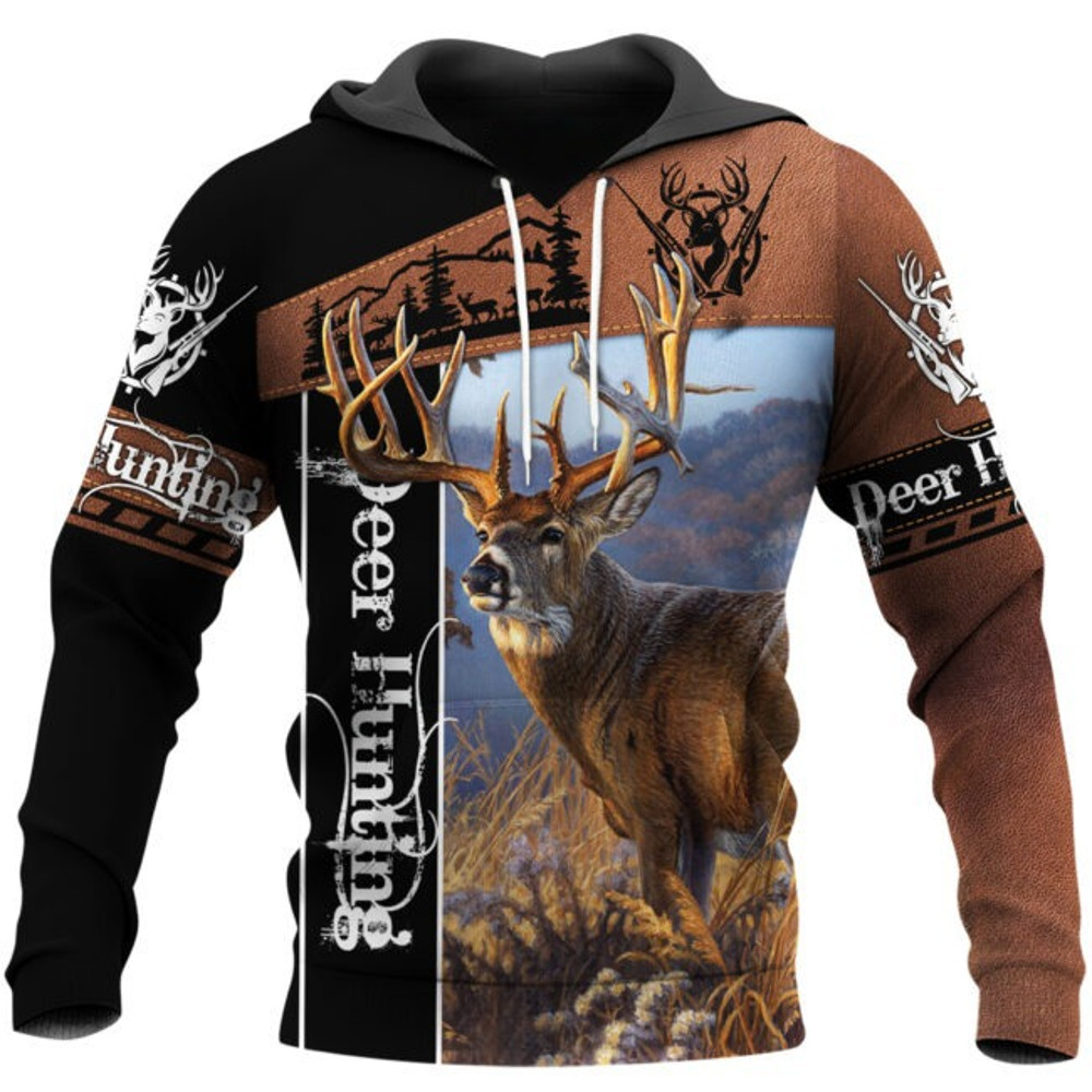 Deer Hunting Dad Hoodie, All Over Print Hoodie Zip Hoodie Fleece Hoodie 3D, Vikings Tattoo Hoodie 3d KA2057