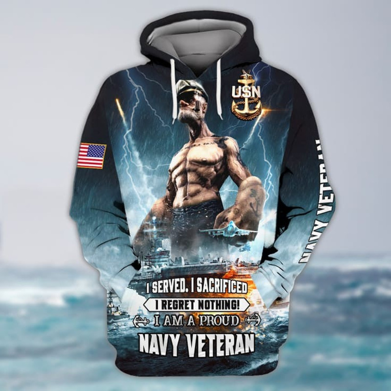 I Am A Proud Navy Veteran, All Over Print Hoodie Zip Hoodie Fleece Hoodie 3D, Vikings Tattoo Hoodie 3d KA2063