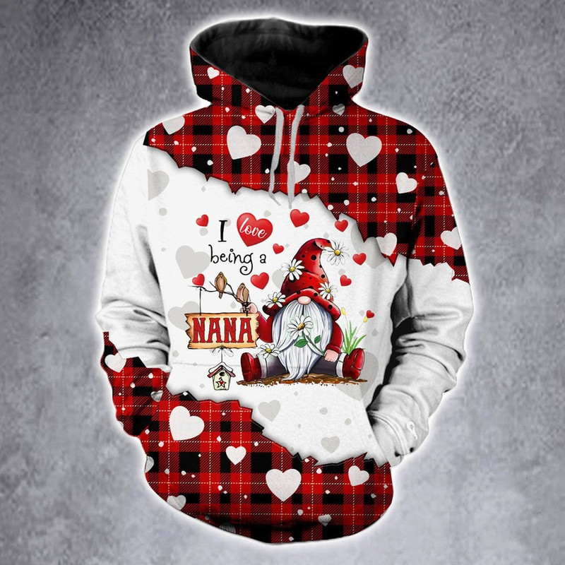I Love Being A Nana Gnomes Christmas,All Over Print Hoodie Zip Hoodie Fleece Hoodie 3D, Vikings Tattoo Hoodie 3d KA2091