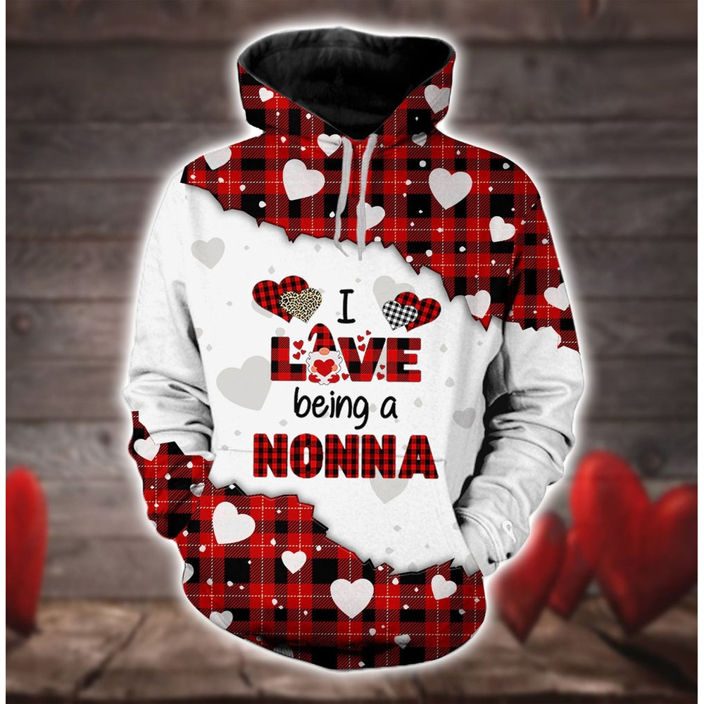 I Love Being A Nonna Leopard Red Buff,All Over Print Hoodie Zip Hoodie Fleece Hoodie 3D, Vikings Tattoo Hoodie 3d KA2094