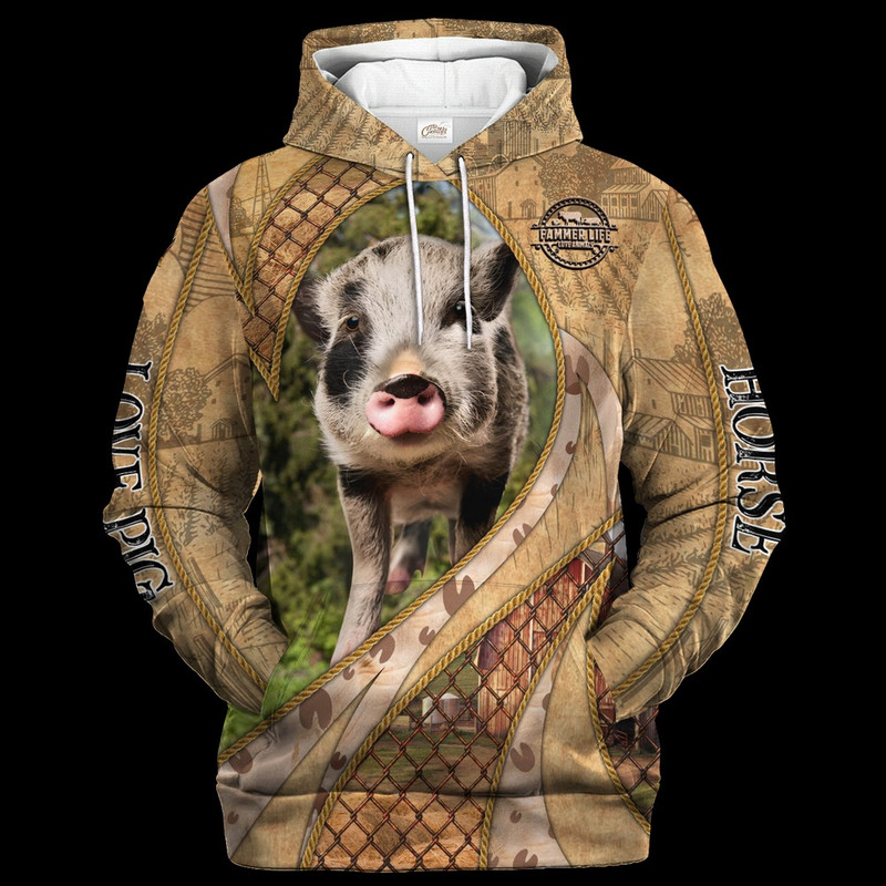 In The Memories Of Pig Hoodie,All Over Print Hoodie Zip Hoodie Fleece Hoodie 3D, Vikings Tattoo Hoodie 3d KA2110