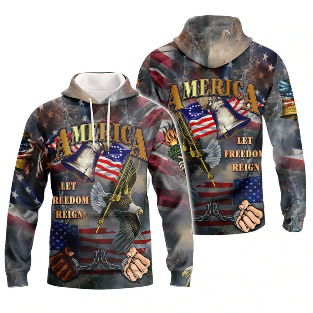 Independence American Let Freedom Rei,All Over Print Hoodie Zip Hoodie Fleece Hoodie 3D, Vikings Tattoo Hoodie 3d KA2115