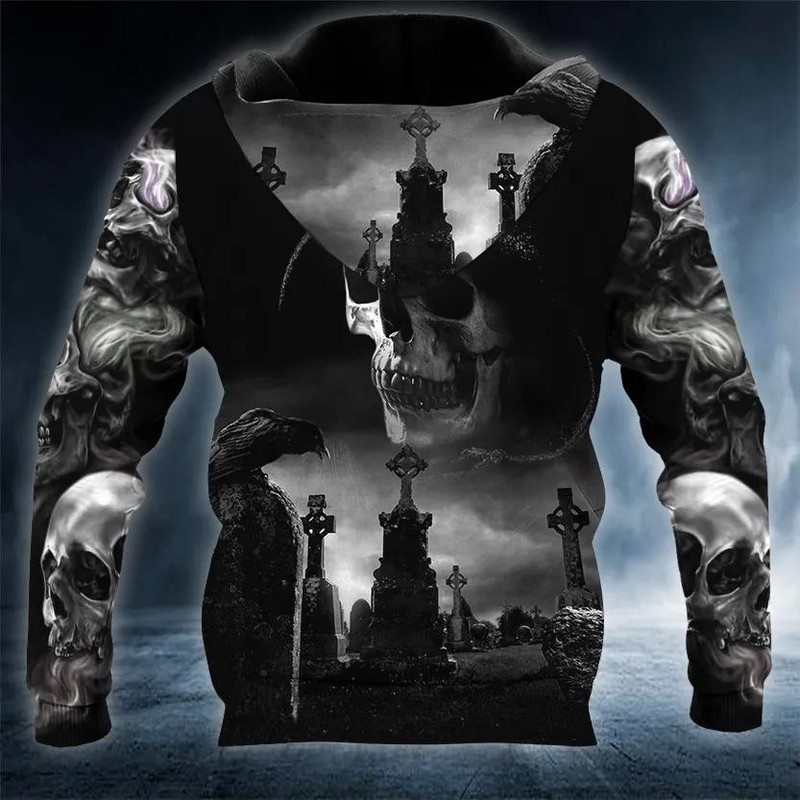 The Death Hunter Skull 3D Hoodie, All Over Print Hoodie Unisex