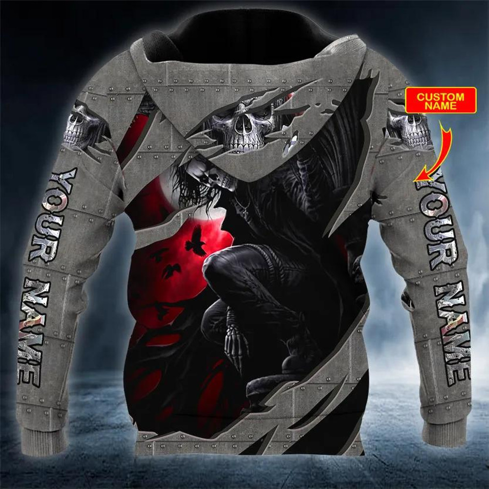 Night Stalker Skull Custom 3D Hoodie, All Over Print Hoodie Unisex