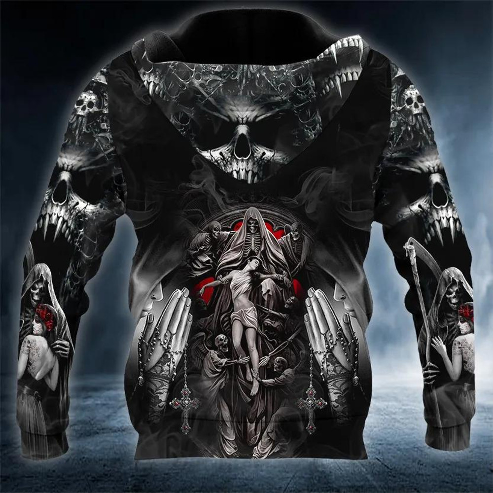 Forbidden Love Gothic Beauty The Death Angel Skull 3D Hoodie, All Over Print Hoodie Unisex