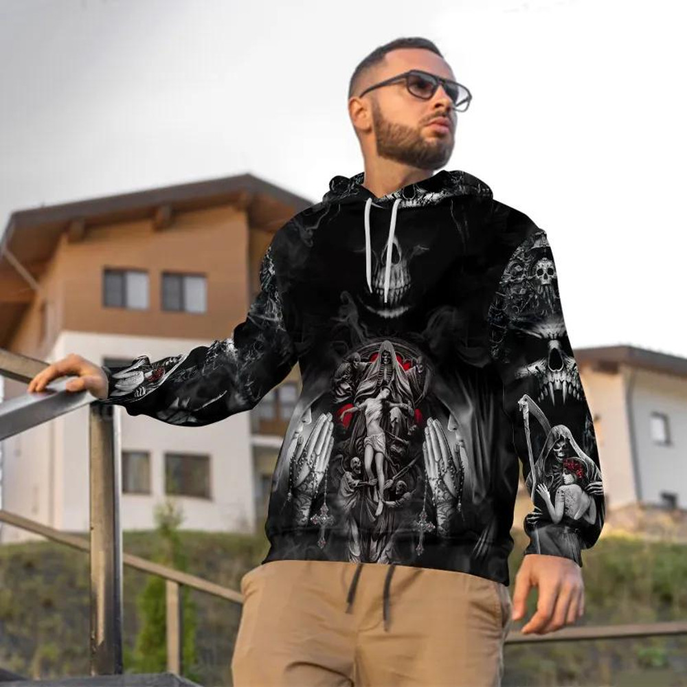 Forbidden Love Gothic Beauty The Death Angel Skull 3D Hoodie, All Over Print Hoodie Unisex