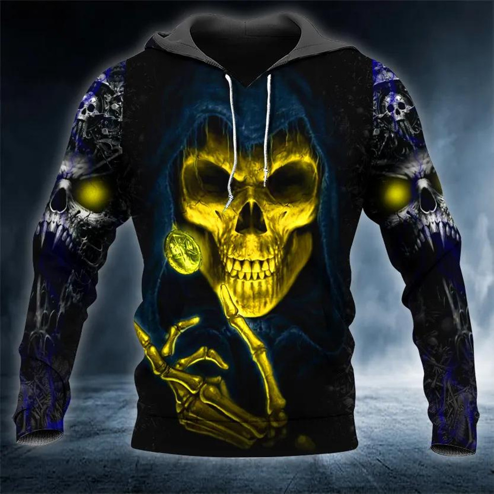 Reaper Front Skull 3D Hoodie, All Over Print Hoodie Unisex