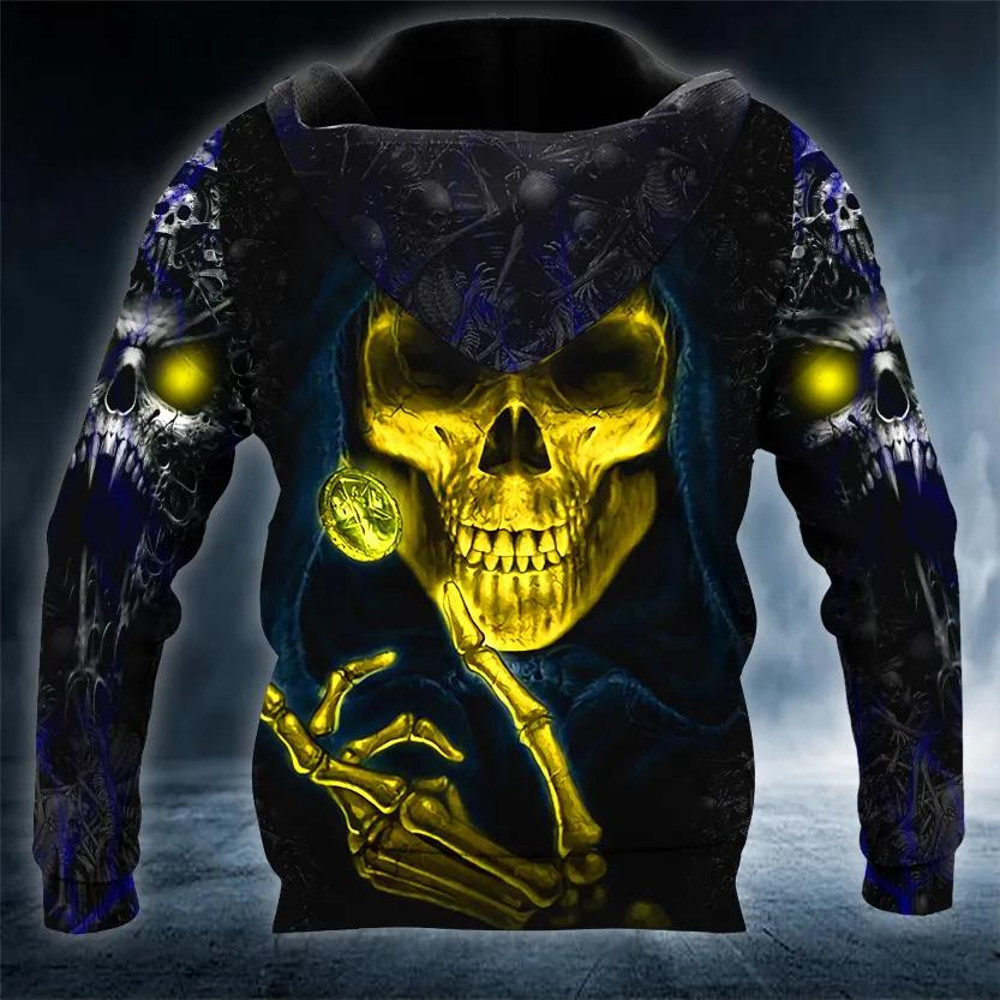 Reaper Front Skull 3D Hoodie, All Over Print Hoodie Unisex
