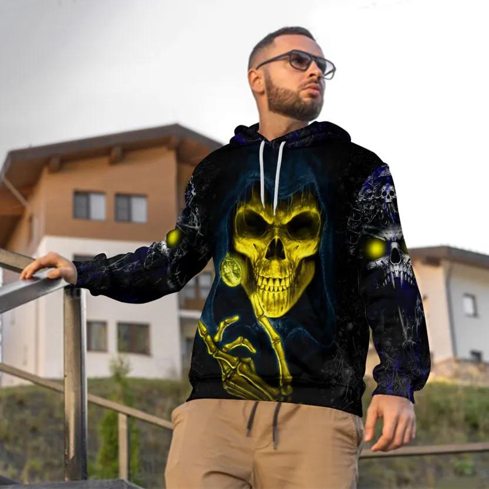 Reaper Front Skull 3D Hoodie, All Over Print Hoodie Unisex