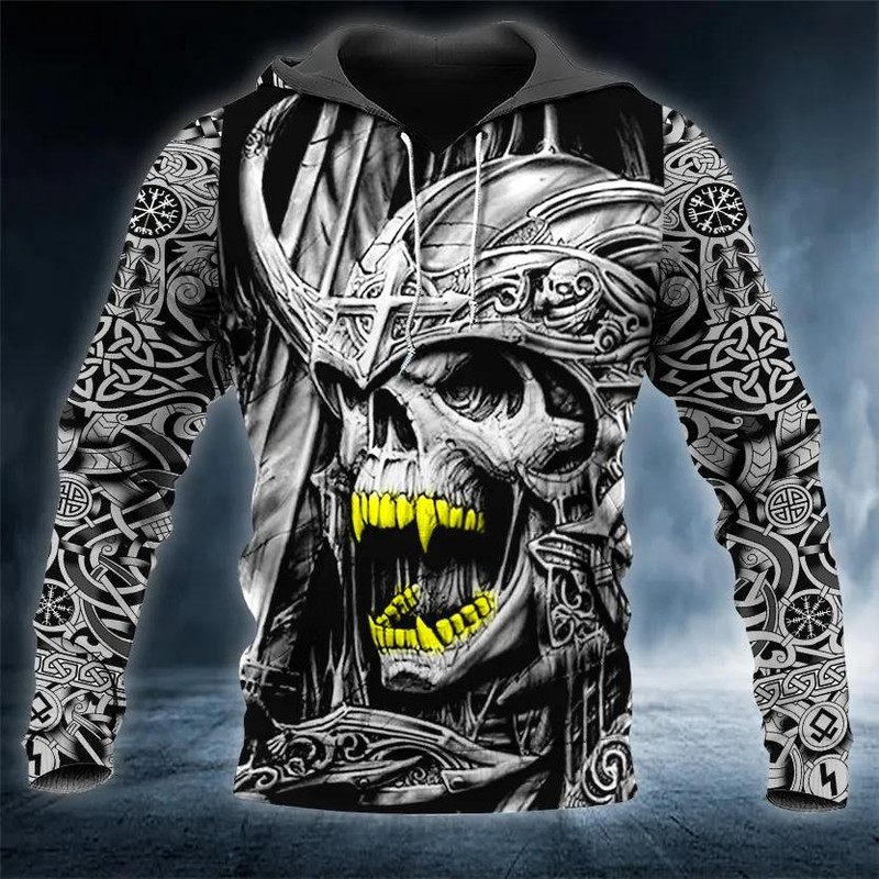 Gold Teeths Viking 3D Hoodie, All Over Print Hoodie Unisex