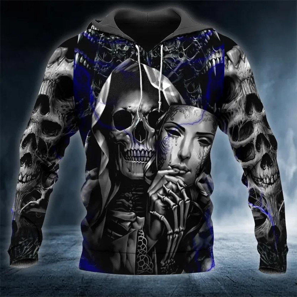 Creepy Grim Reaper With Mask Skull 3D Hoodie, All Over Print Hoodie Unisex