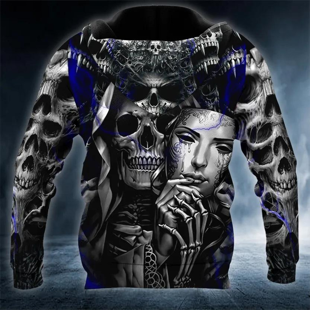 Creepy Grim Reaper With Mask Skull 3D Hoodie, All Over Print Hoodie Unisex