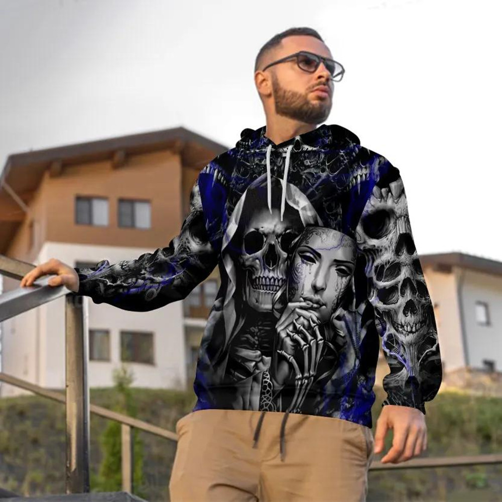 Creepy Grim Reaper With Mask Skull 3D Hoodie, All Over Print Hoodie Unisex