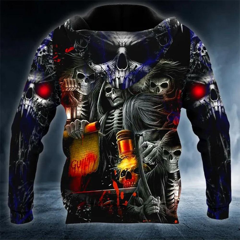 Guilty Skull 3D Hoodie, All Over Print Hoodie Unisex
