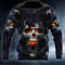 Fire Eyes Vampire Skull 3D Hoodie, All Over Print Hoodie Unisex