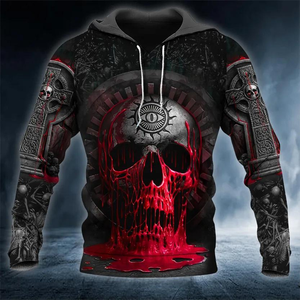 Bleeding Souls Black Skull 3D Hoodie, All Over Print Hoodie Unisex