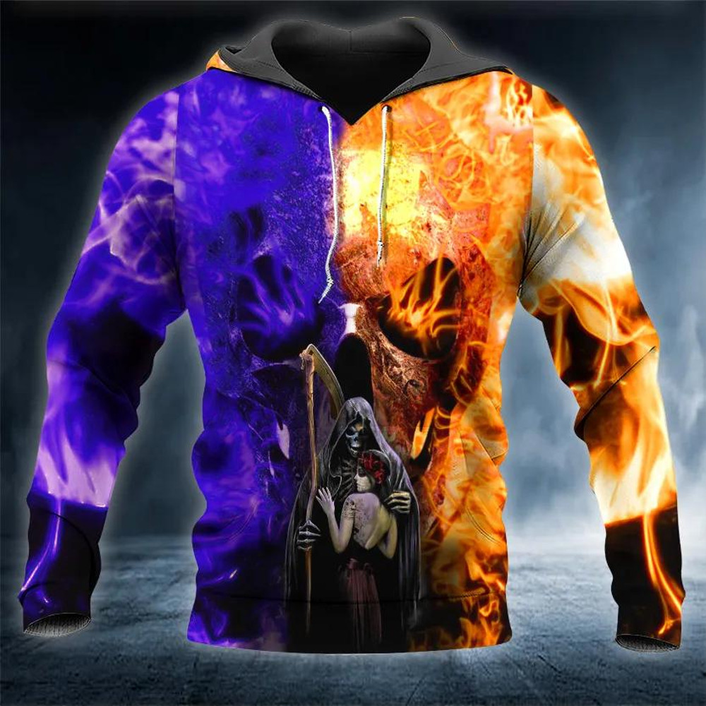 Dead Kiss Mixed Colors Skull 3D Hoodie, All Over Print Hoodie Unisex