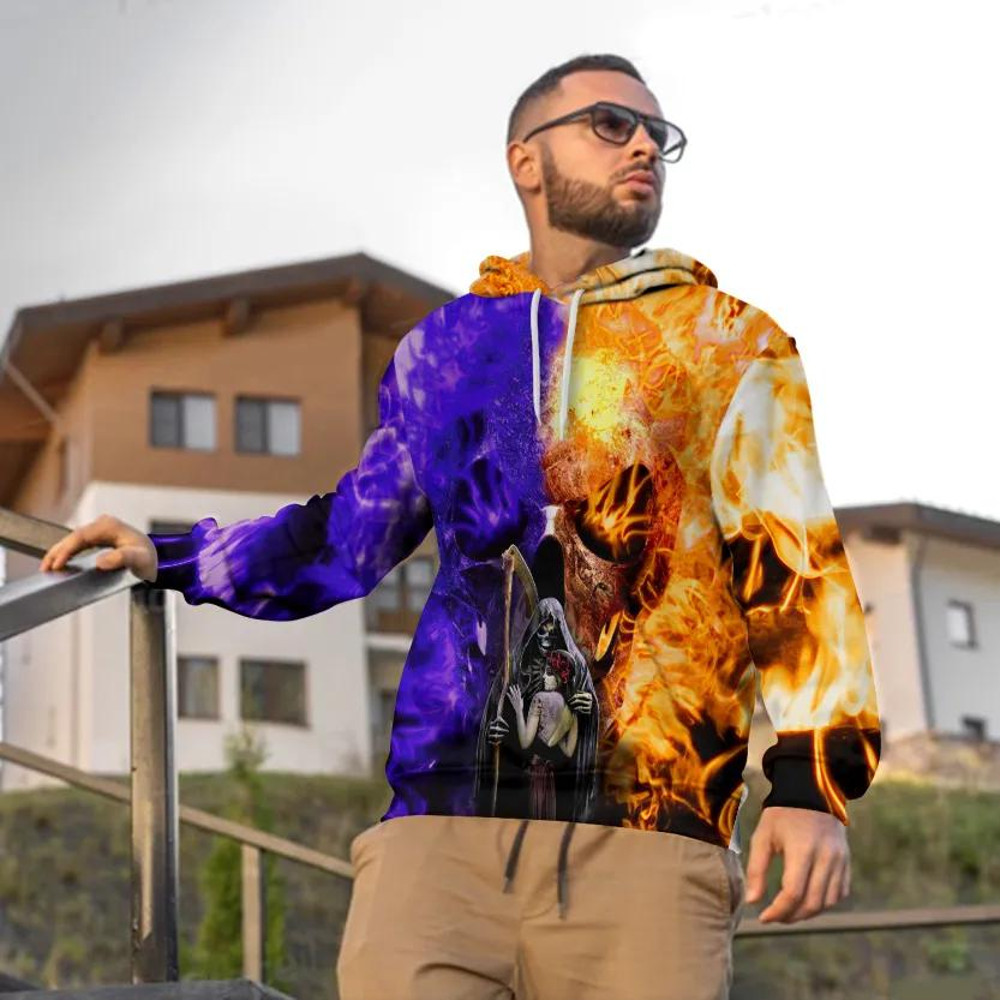 Dead Kiss Mixed Colors Skull 3D Hoodie, All Over Print Hoodie Unisex