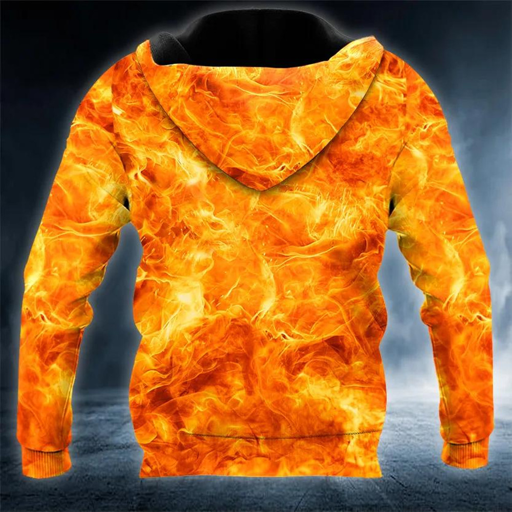 Scary Fire Skull 3D Hoodie Men, All Over Print Hoodie Unisex
