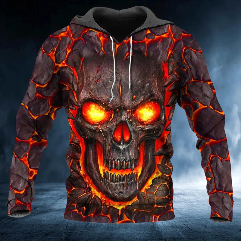 Lava Skull 3D Hoodie, All Over Print Hoodie Unisex