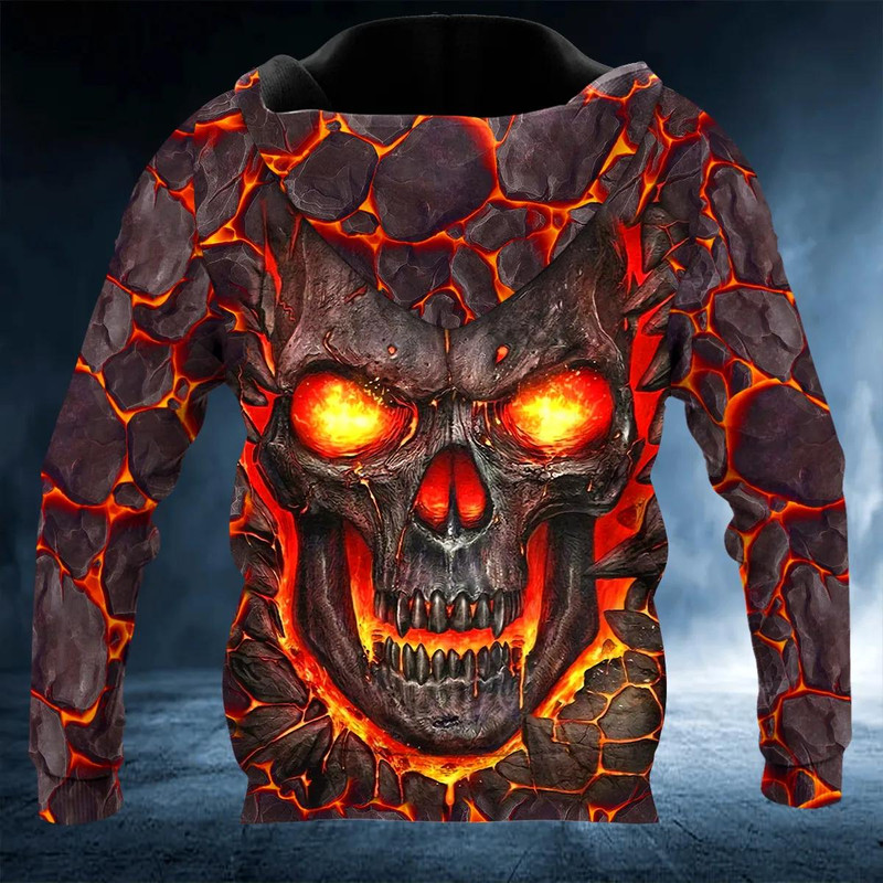 Lava Skull 3D Hoodie, All Over Print Hoodie Unisex